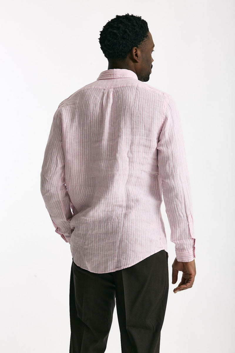 Camicia in lino bianco e rosa men Polo ralph lauren - 4