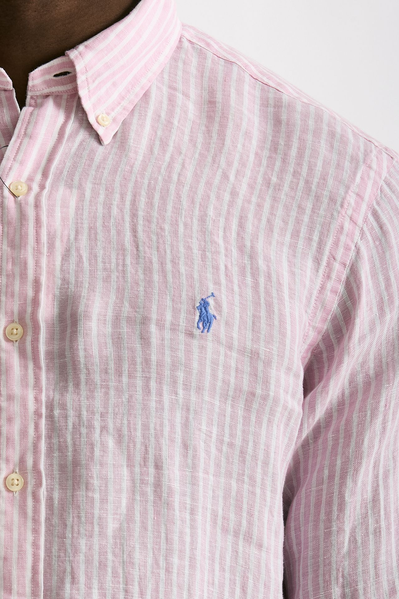 Camicia in lino bianco e rosa men Polo ralph lauren - 5
