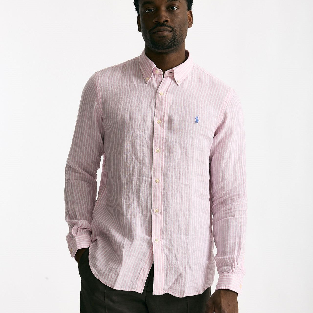 Camicia in lino bianco e rosa men Polo ralph lauren - 6