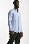 Camicia in lino bianco e azzurro men Polo ralph lauren - 4