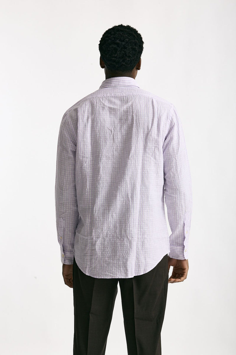 Camicia in lino bianco e lilla men Polo ralph lauren - 3