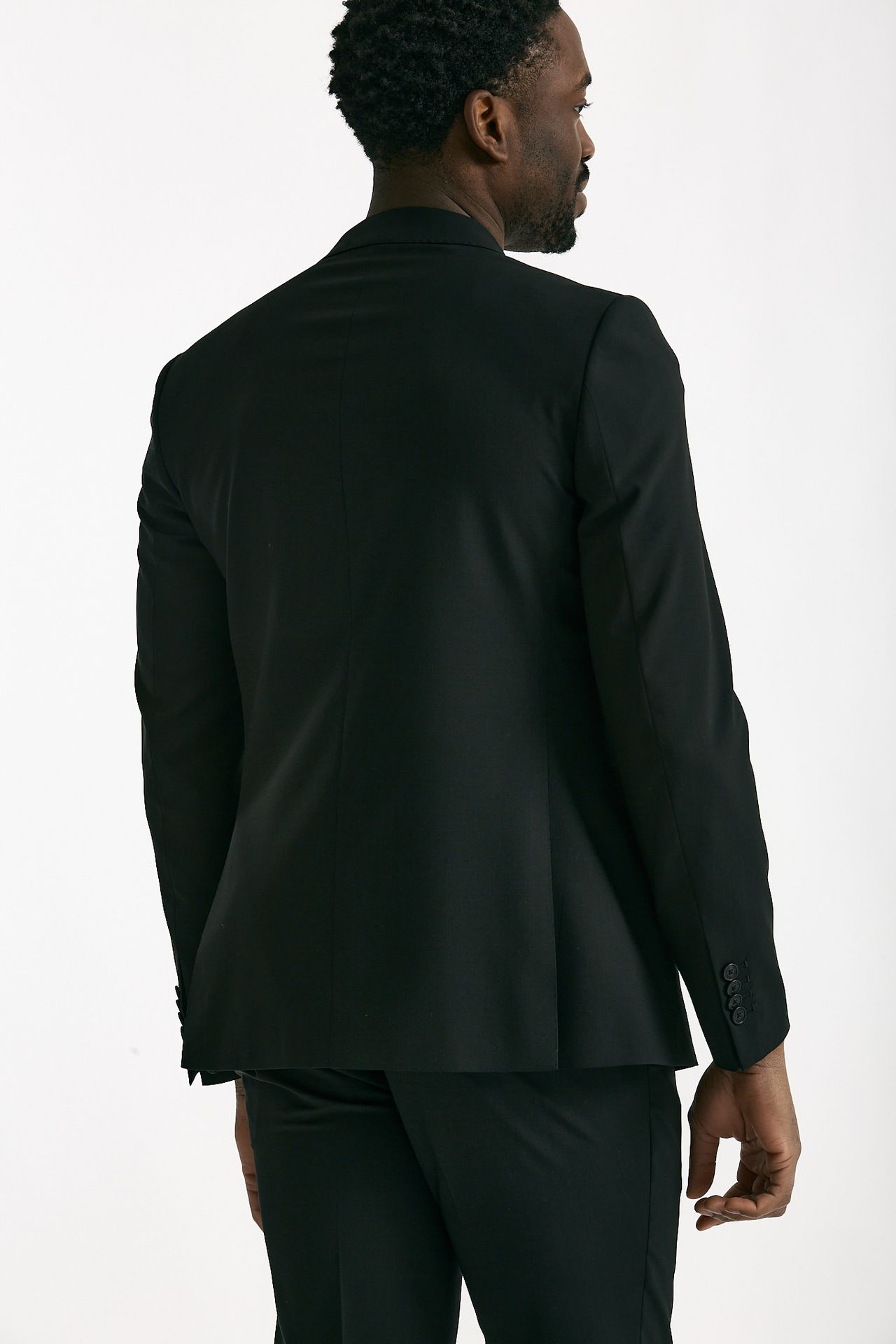 Abito monopetto nero Lana stretch men Santaniello - 3