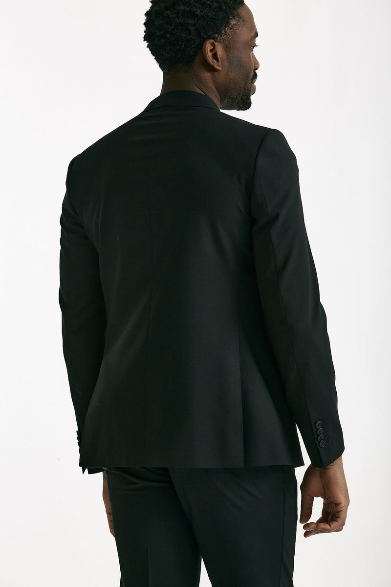 Abito monopetto nero Lana stretch men Santaniello - 3