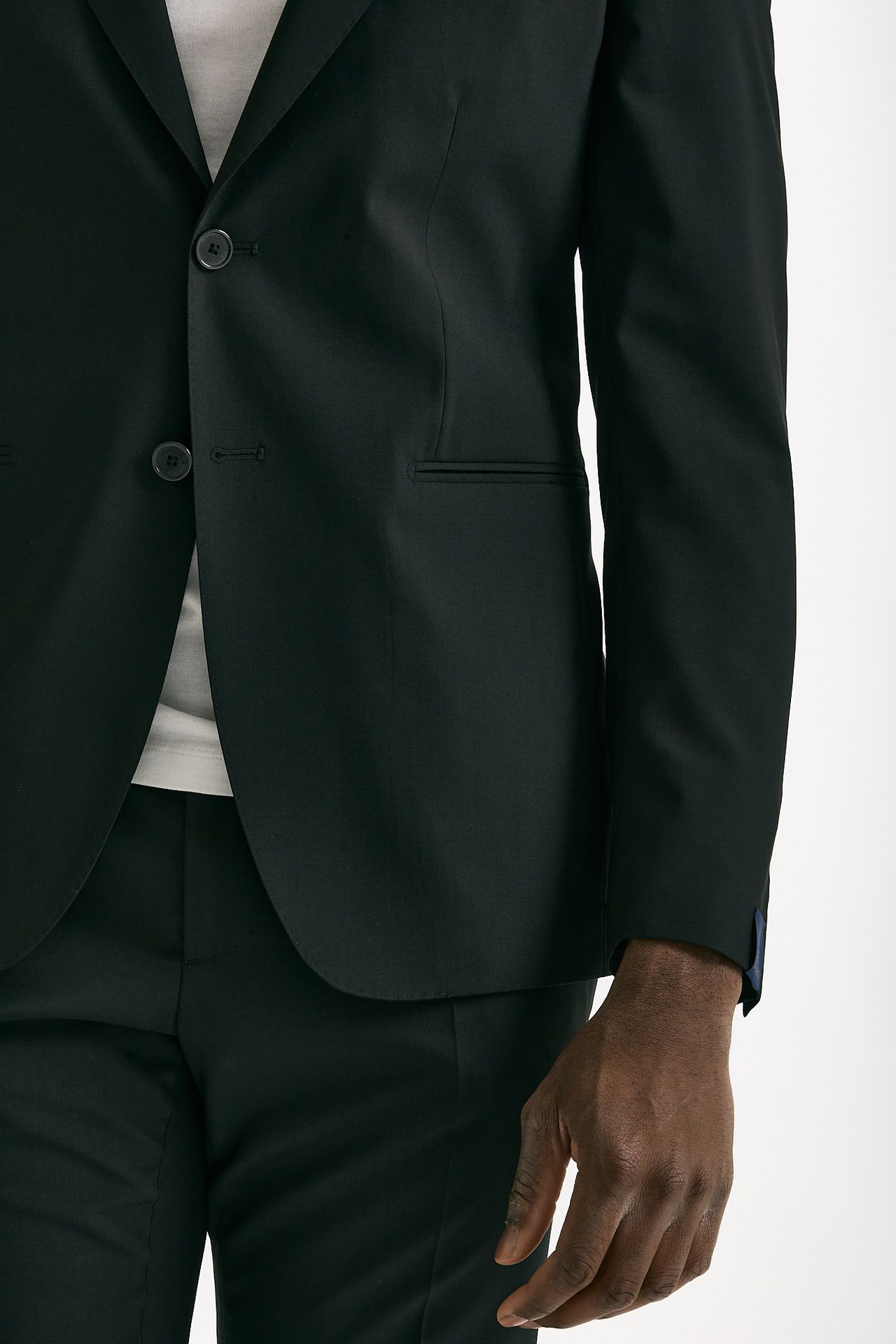 Abito monopetto nero Lana stretch men Santaniello - 6