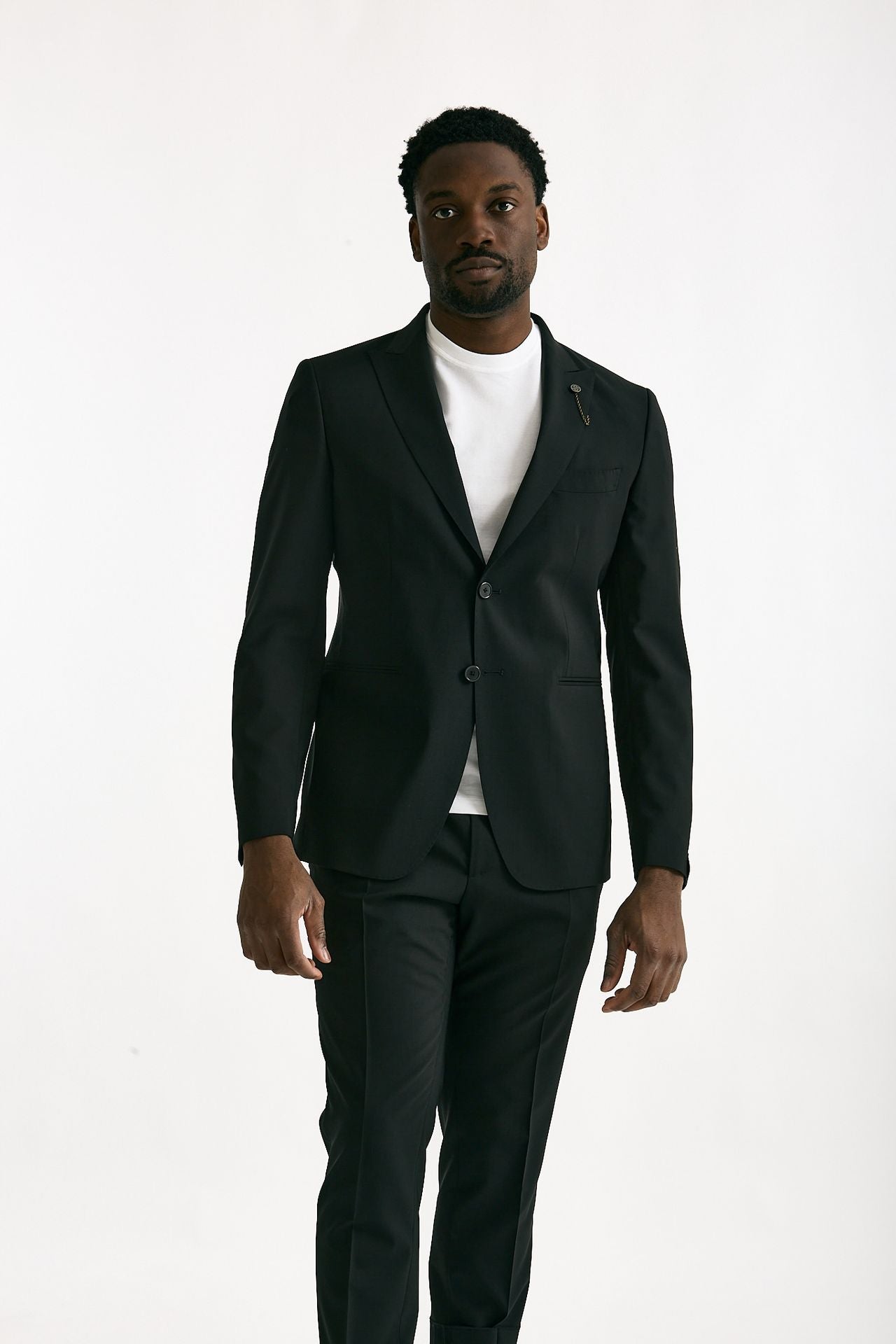 Abito monopetto nero Lana stretch men Santaniello - 8