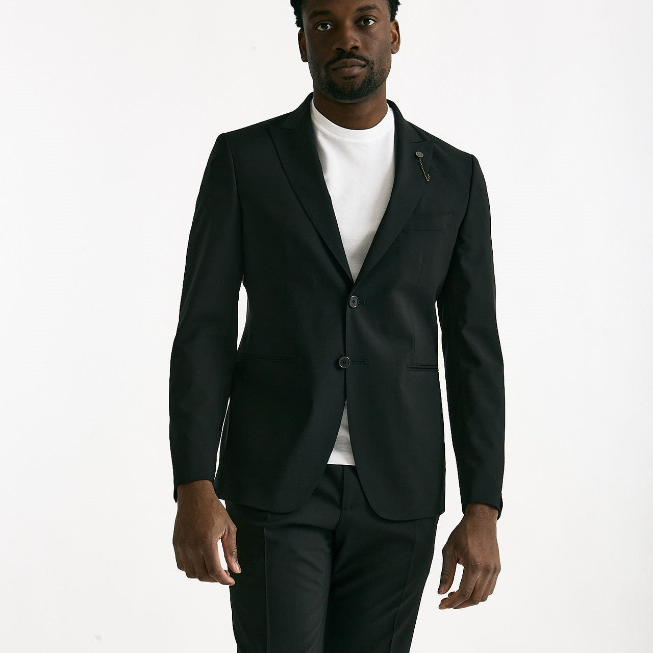 Abito monopetto nero Lana stretch men Santaniello - 10