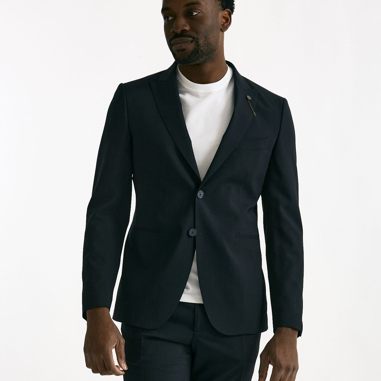 Abito monopetto blu Lana stretch men Santaniello - 8