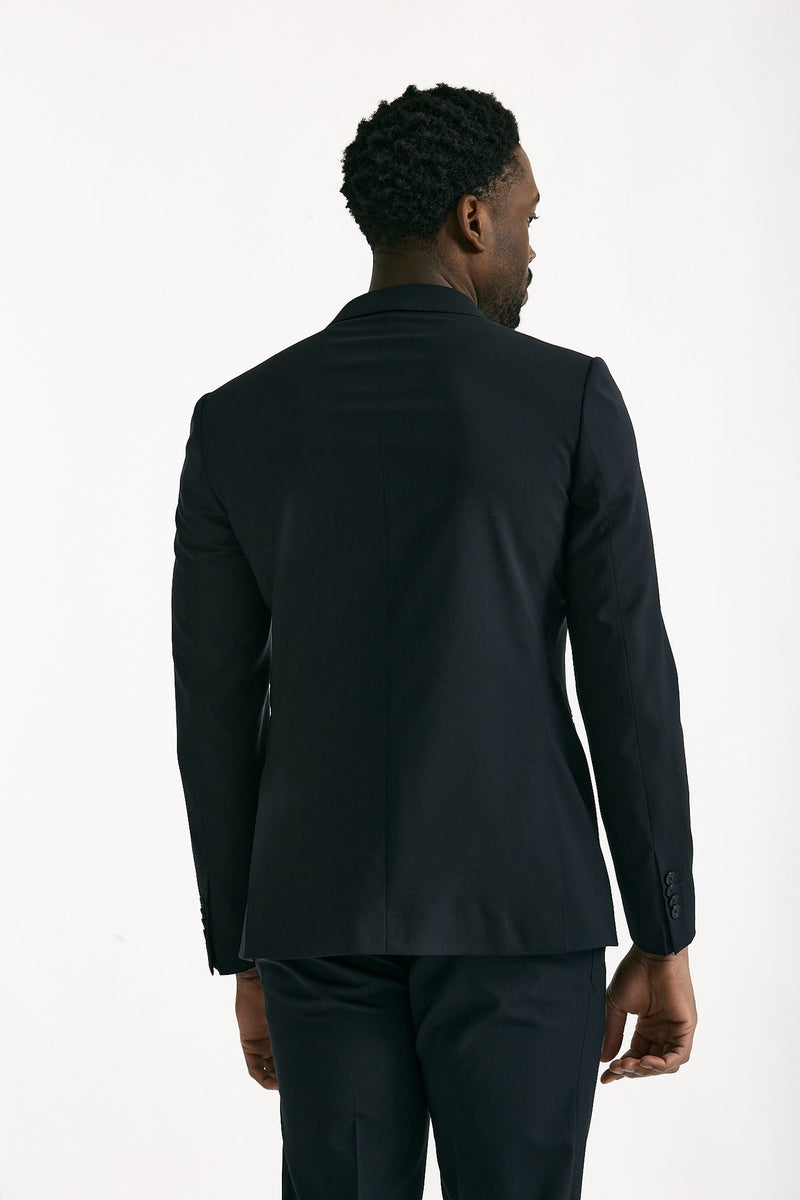 Abito monopetto blu Lana stretch men Santaniello - 4
