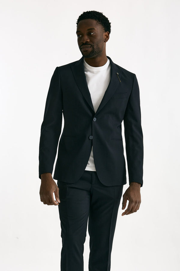Abito monopetto blu Lana stretch men Santaniello