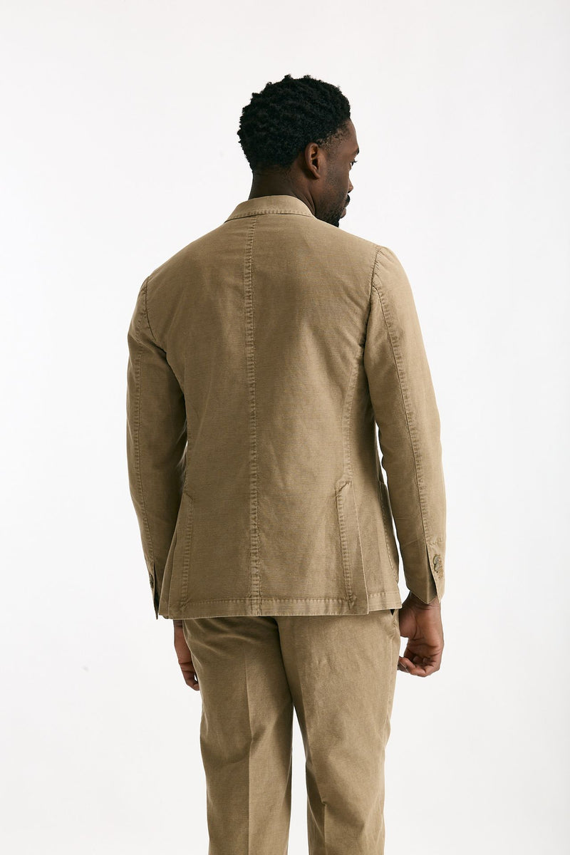 Abito doppiopetto beige Cotone e lino lavato men Santaniello - 4