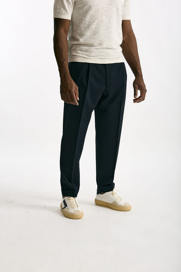 Pantalone in lana ferma blu men Santaniello