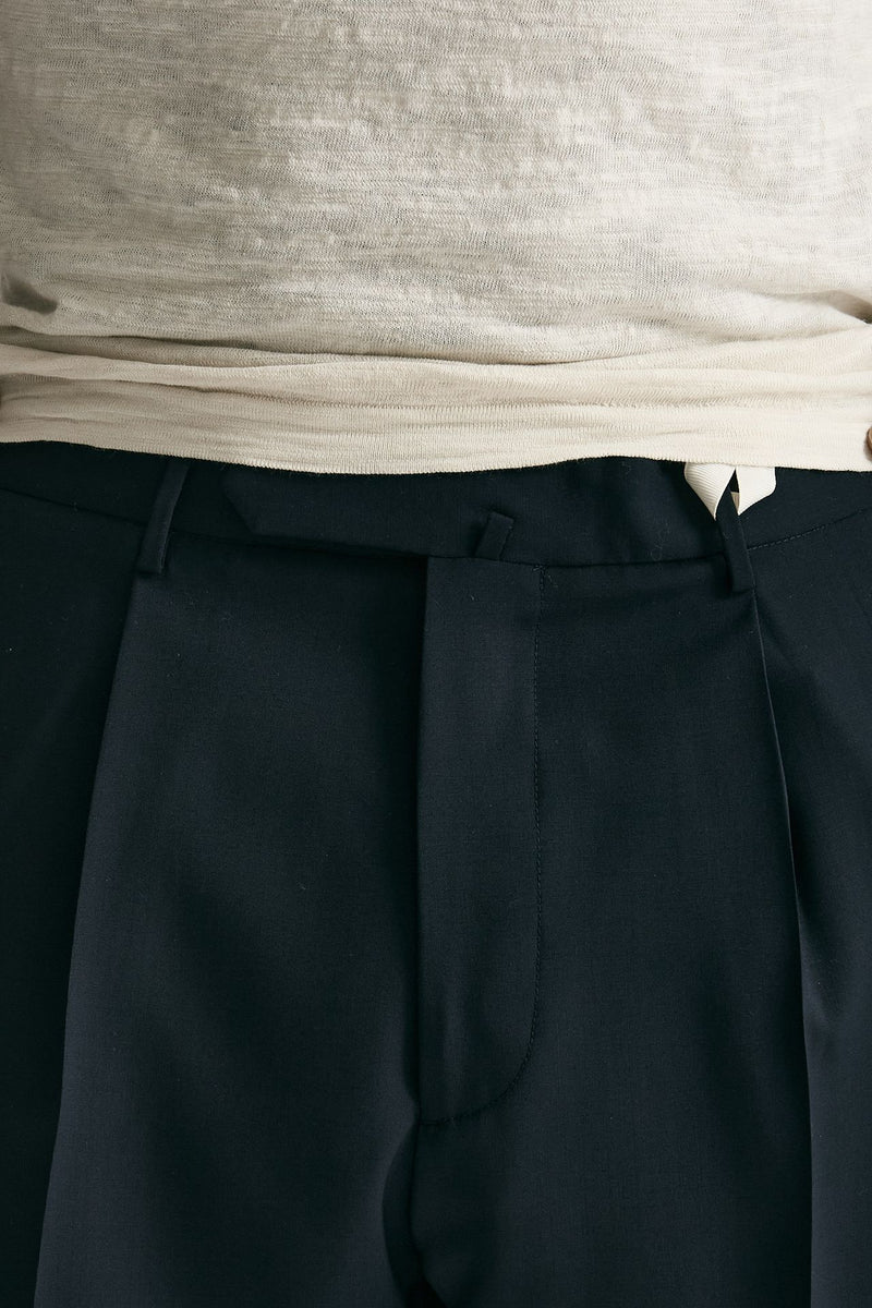 Pantalone in lana ferma blu men Santaniello - 5