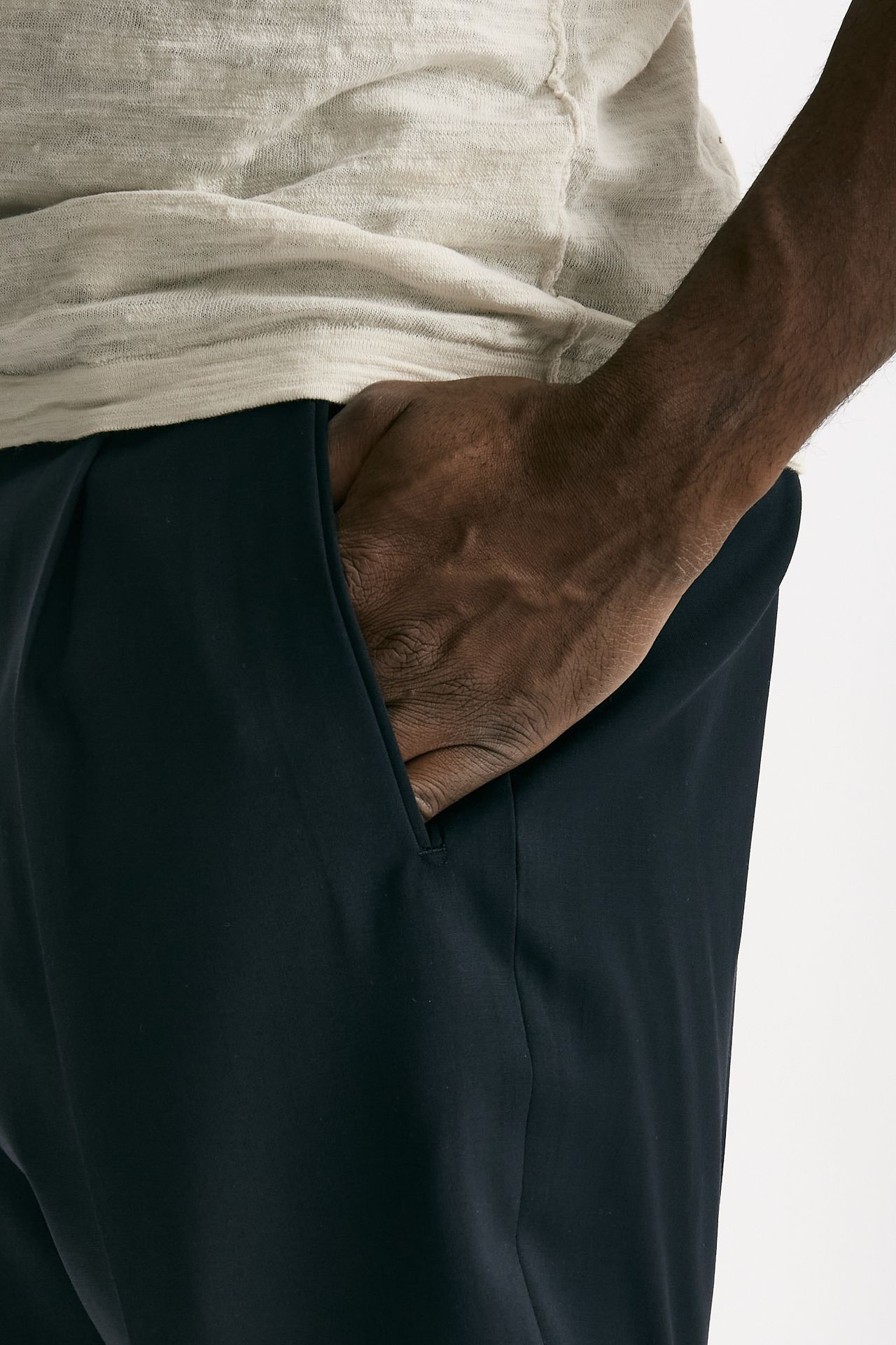 Pantalone in lana ferma blu men Santaniello - 6