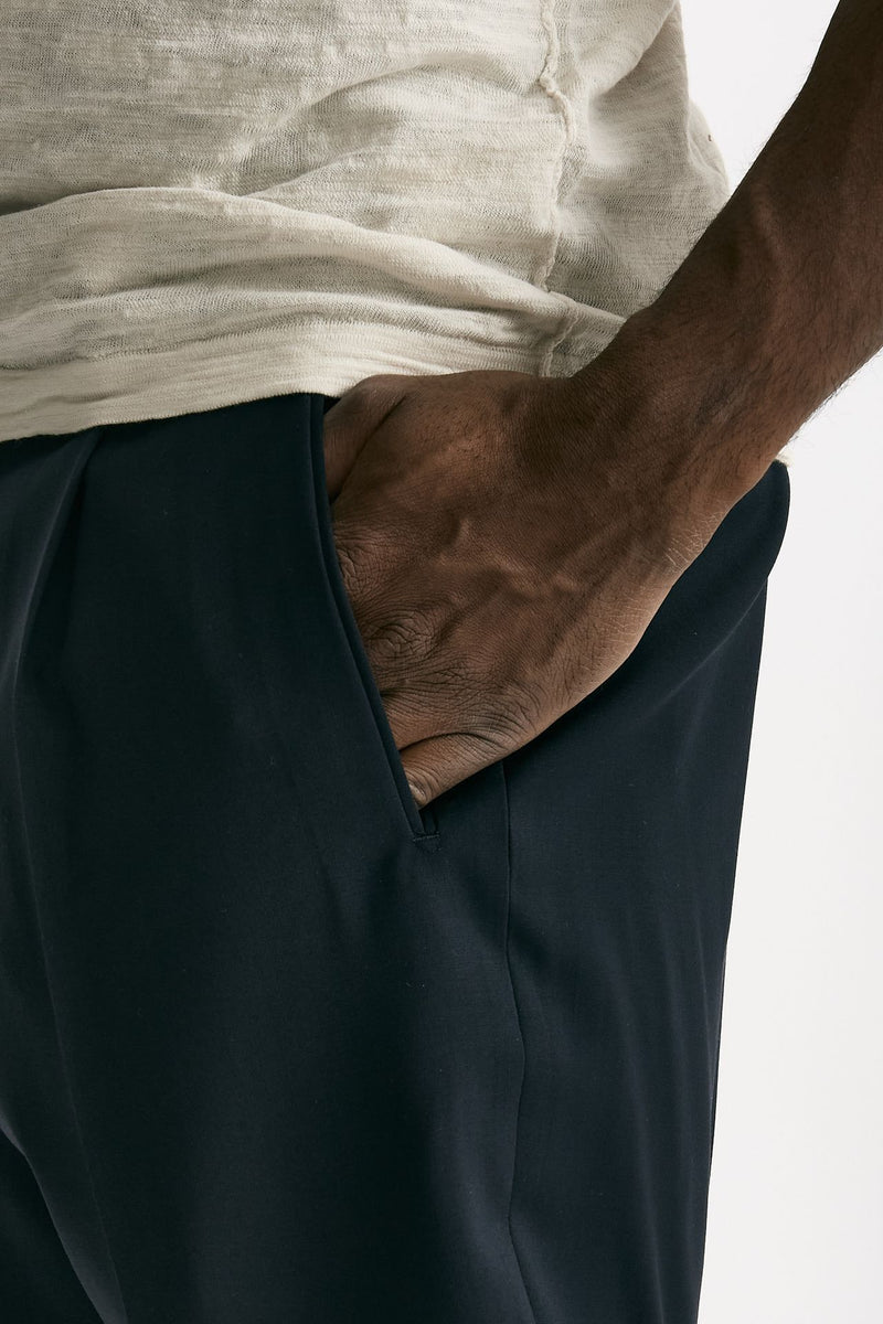 Pantalone in lana ferma blu men Santaniello - 6