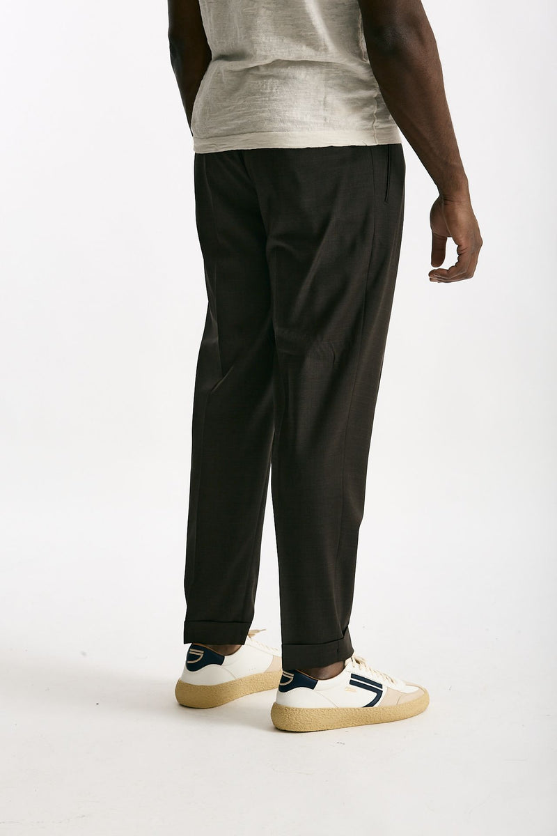 Pantalone in lana ferma marrone men Santaniello - 3
