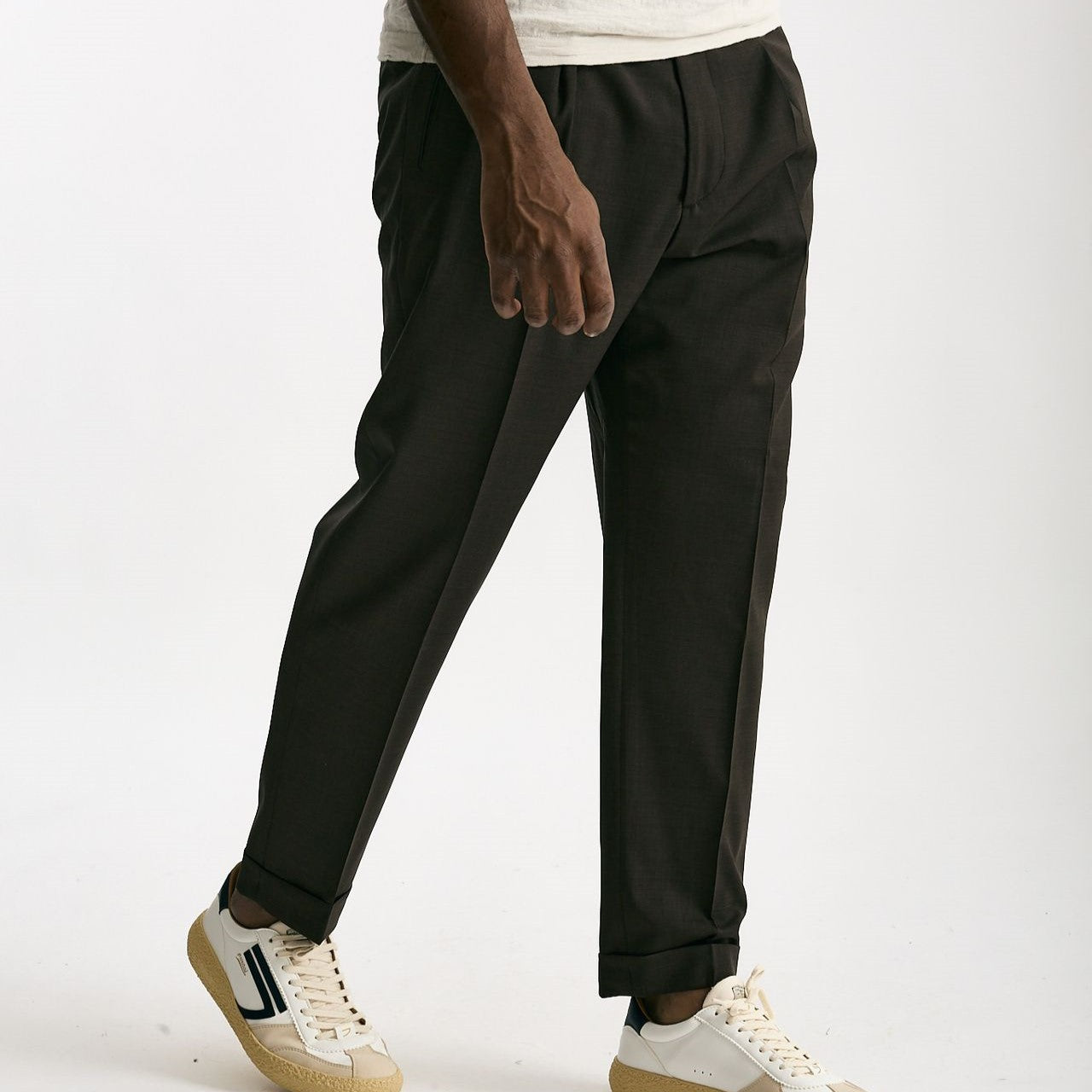 Pantalone in lana ferma marrone men Santaniello - 8