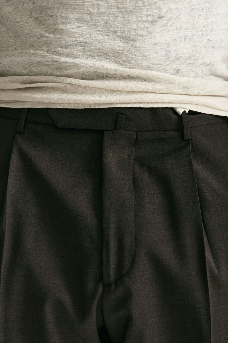 Pantalone in lana ferma marrone men Santaniello - 5