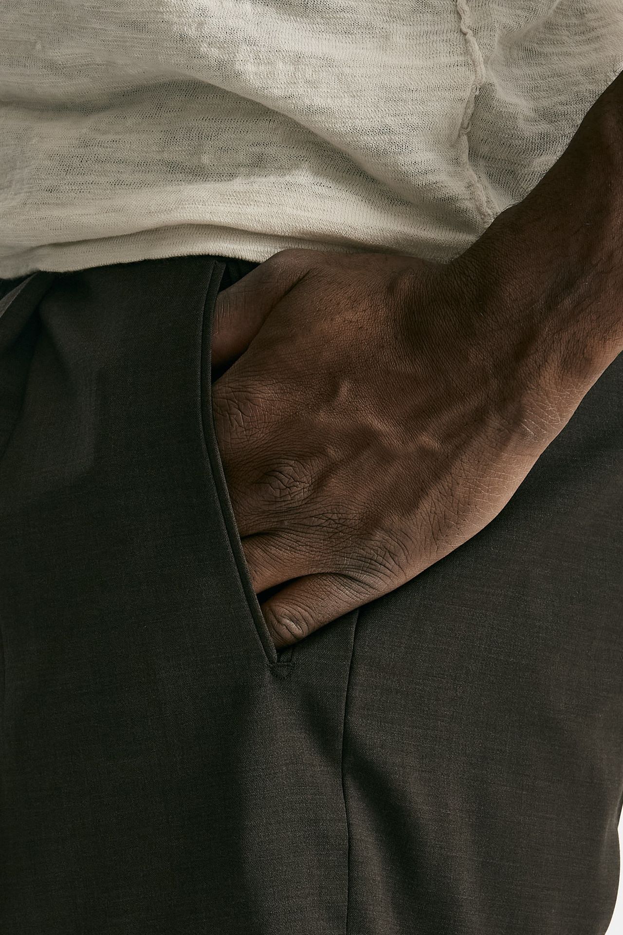 Pantalone in lana ferma marrone men Santaniello - 6