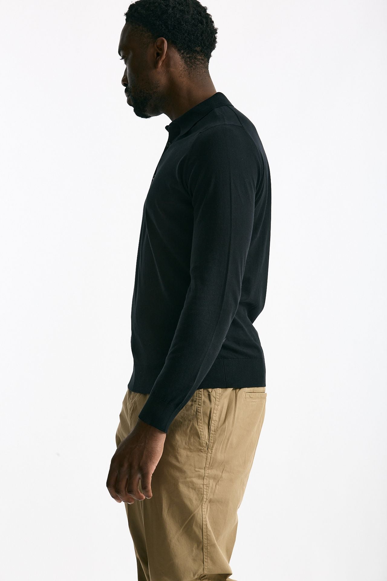 Polo BRADWELL in cotone sea island nero men John smedley - 3