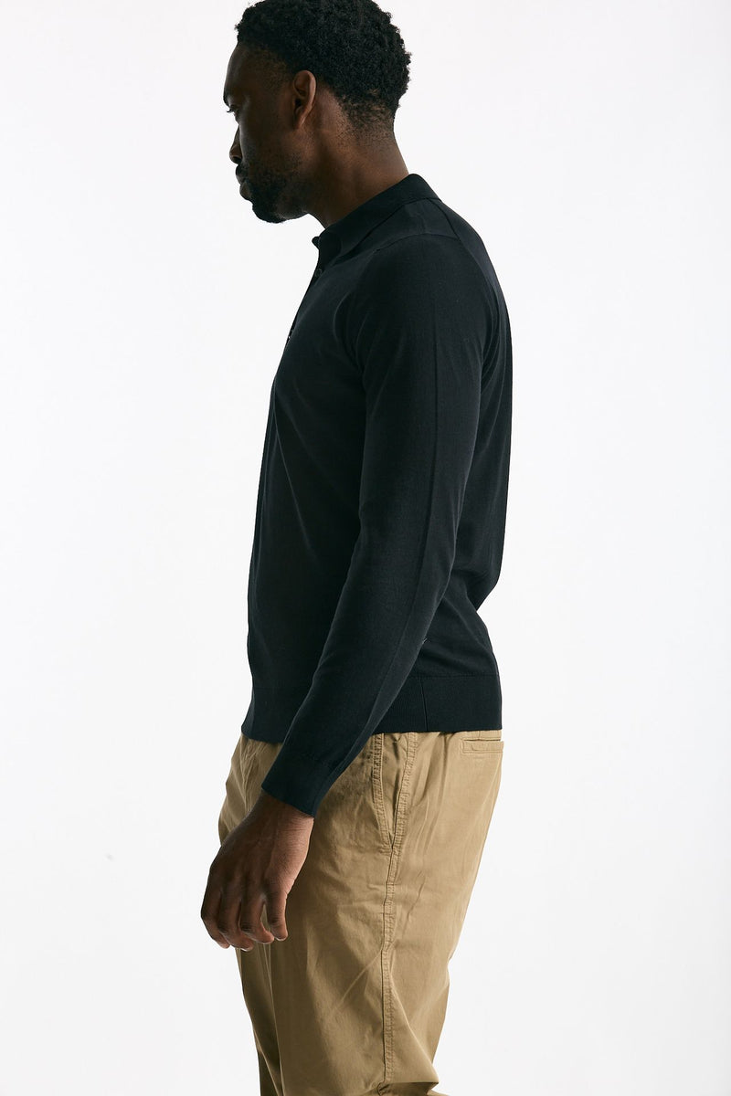 Polo BRADWELL in cotone sea island nero men John smedley - 3