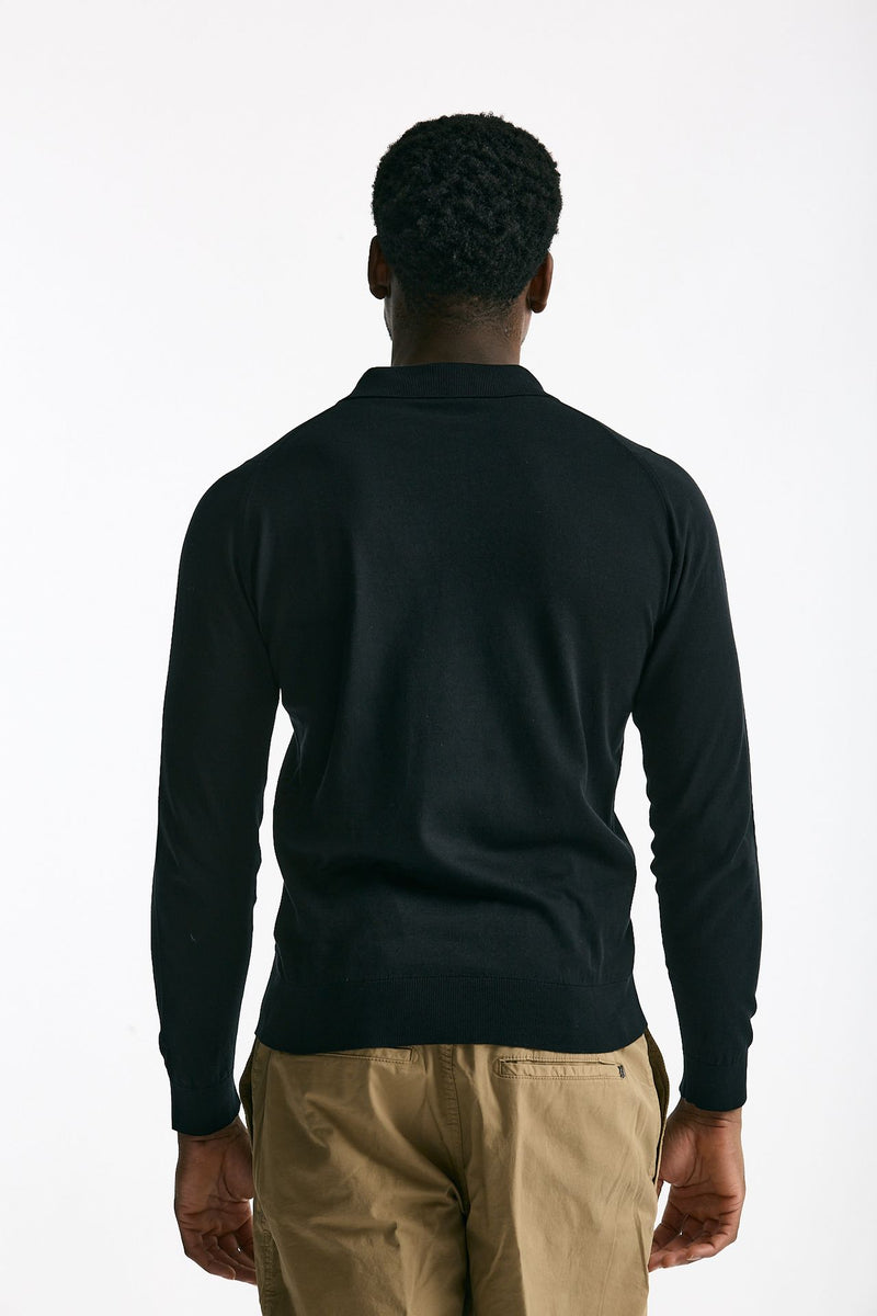 Polo BRADWELL in cotone sea island nero men John smedley - 4