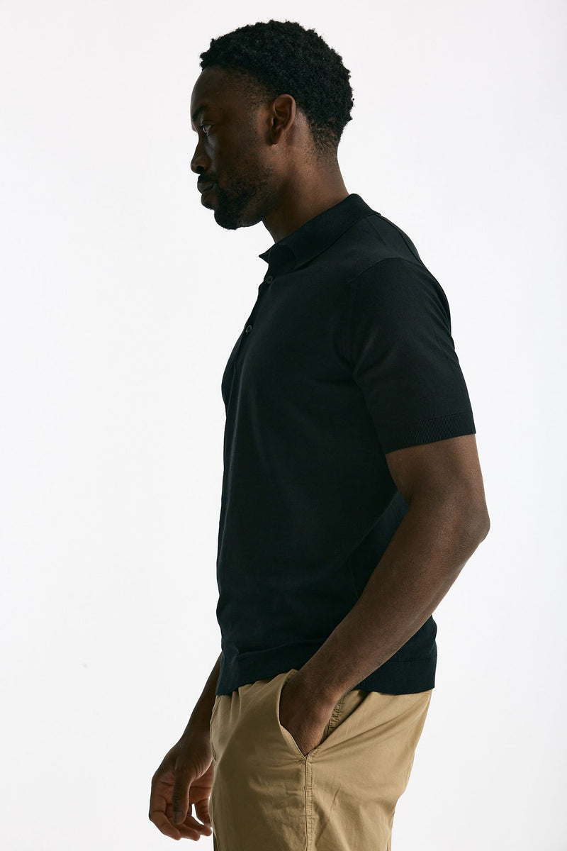 Polo ADRIAN in cotone sea island nero men John smedley - 3