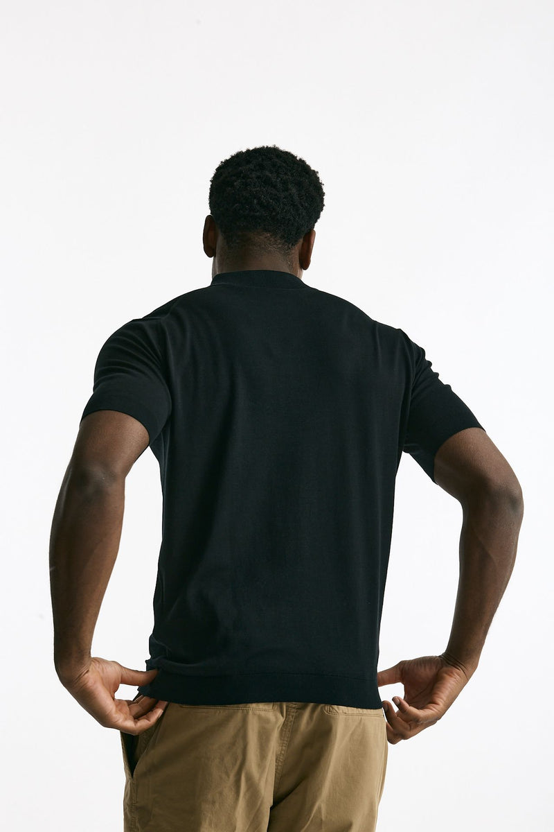 Polo ADRIAN in cotone sea island nero men John smedley - 4
