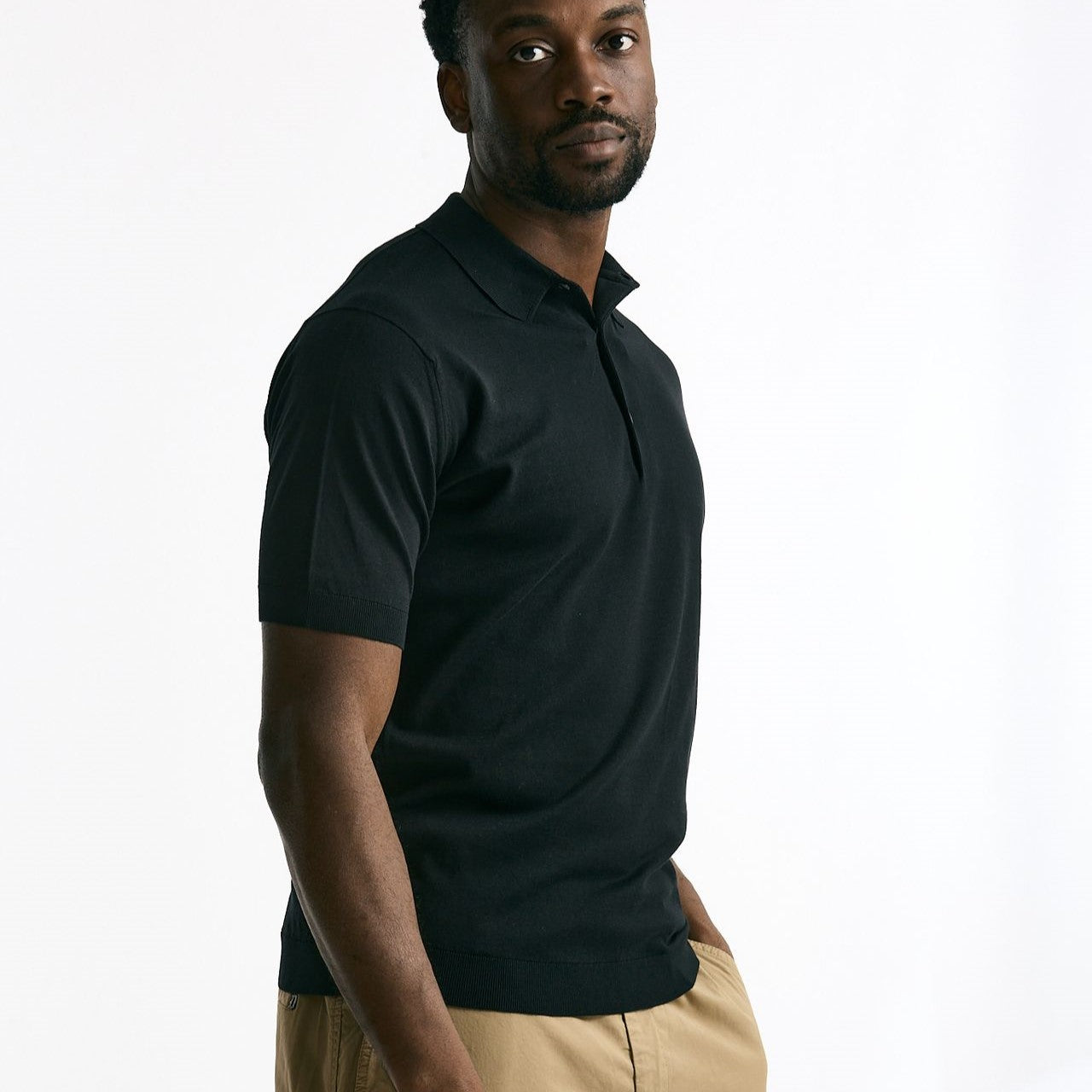 Polo ADRIAN in cotone sea island nero men John smedley - 6