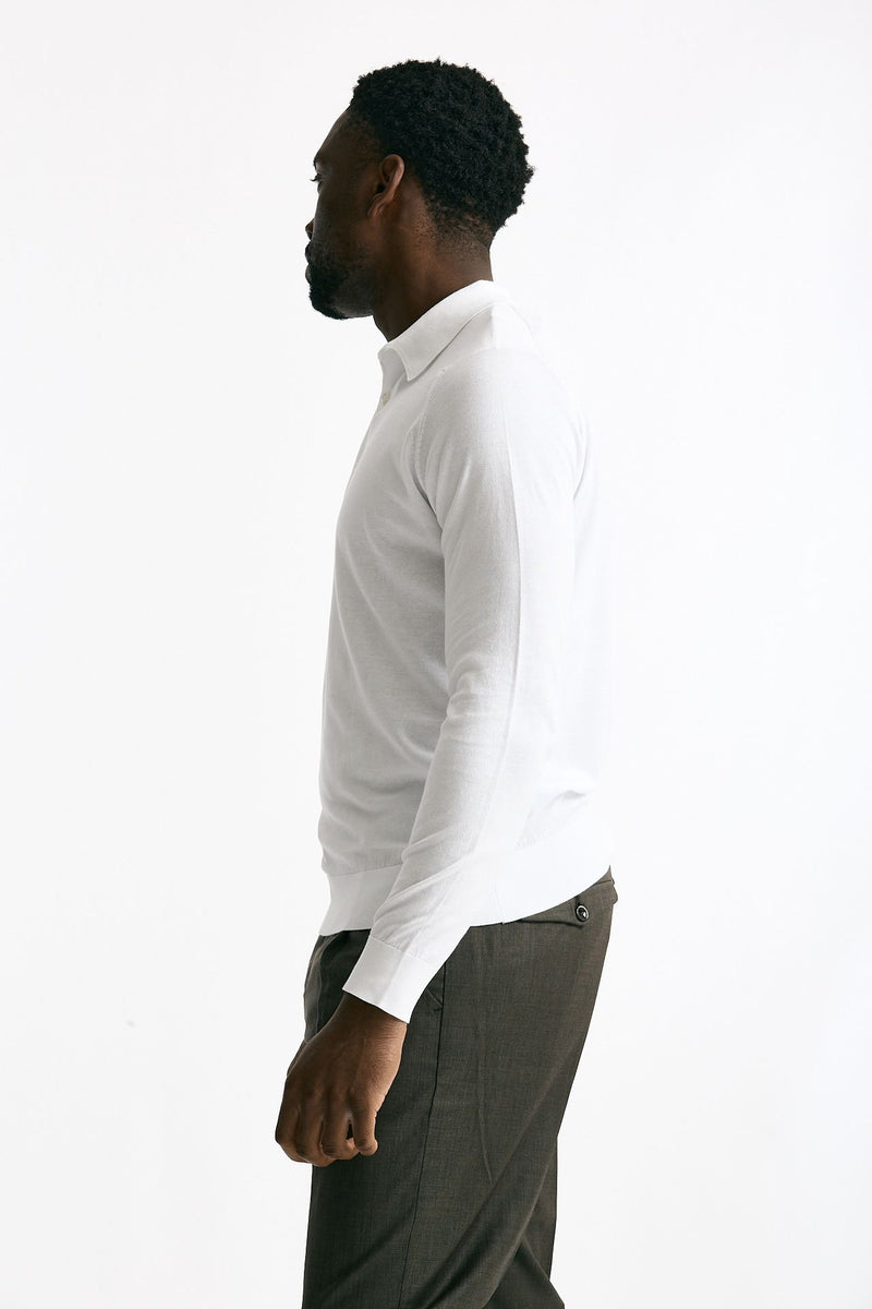 Polo BRADWELL in cotone sea island bianco men John smedley - 2