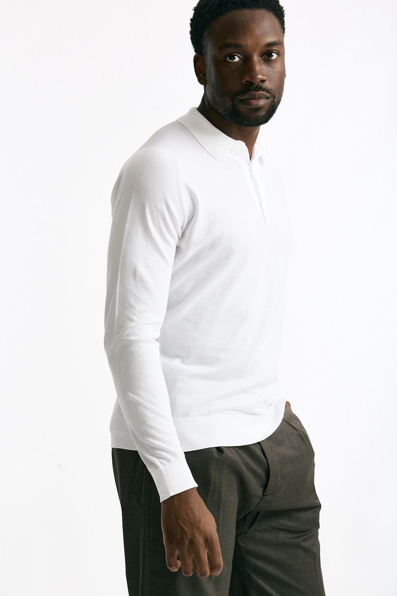 Polo BRADWELL in cotone sea island bianco men John smedley - 4