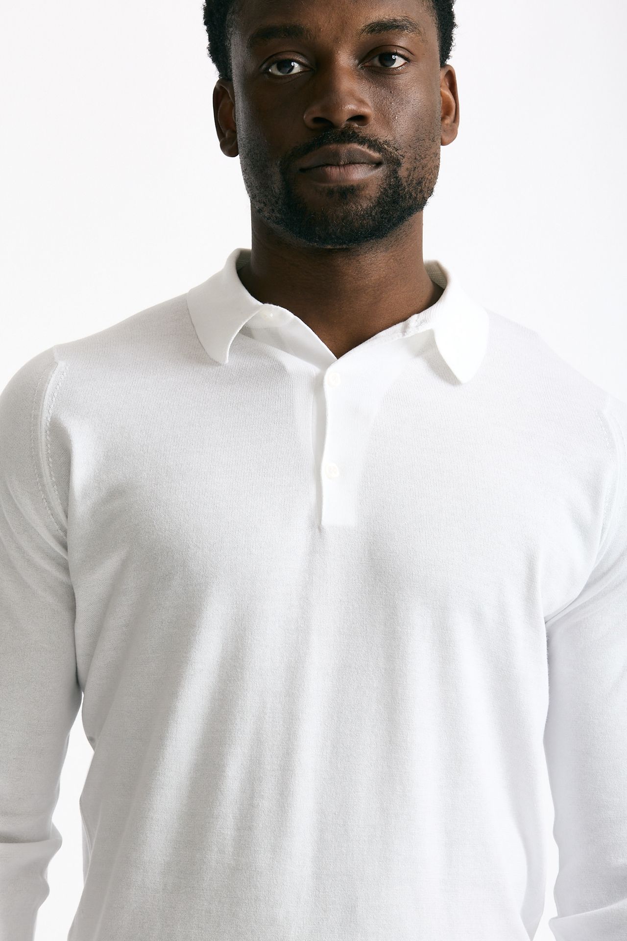 Polo BRADWELL in cotone sea island bianco men John smedley - 5