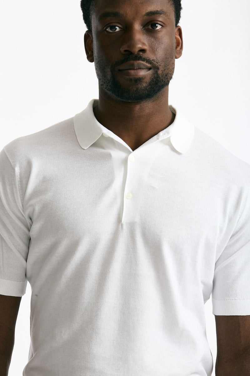 Polo ADRIAN in cotone sea island bianco men John smedley - 5