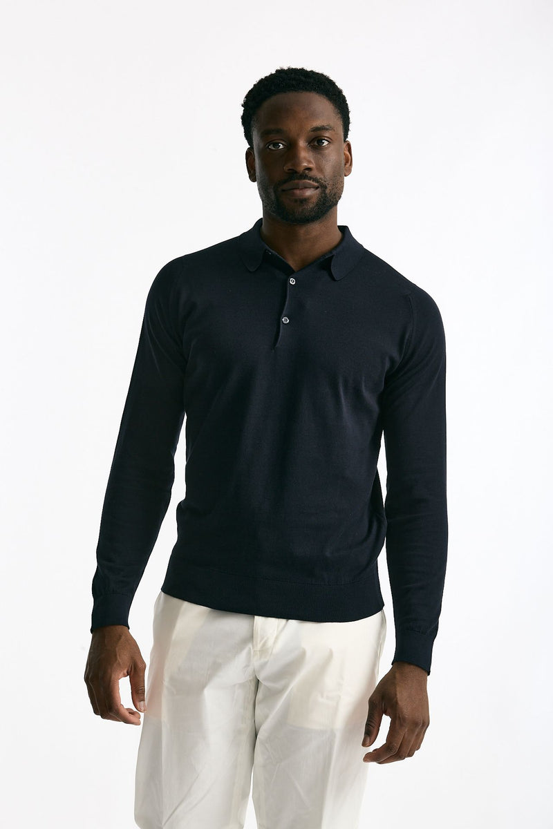 Polo BRADWELL in cotone sea island blu men John smedley - 2
