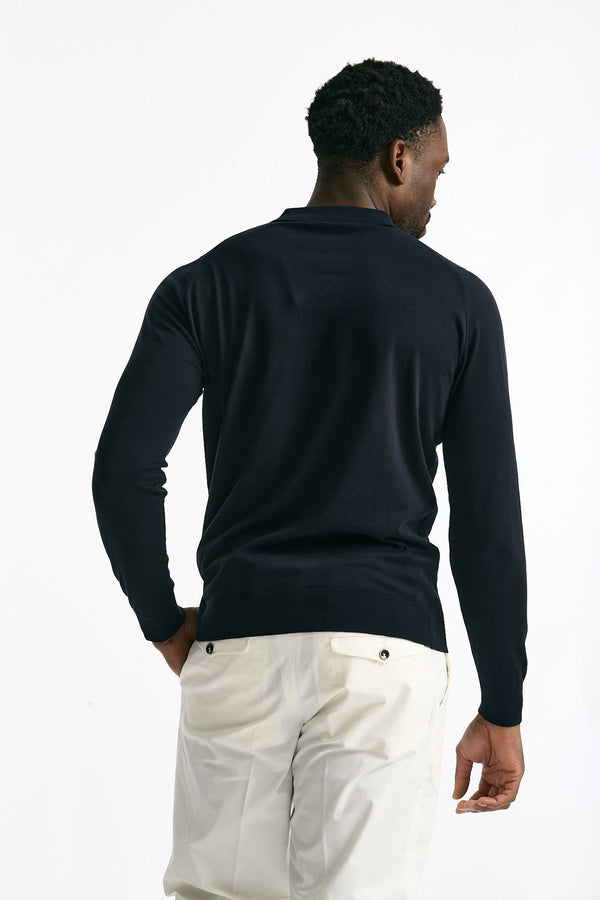Polo BRADWELL in cotone sea island blu men John smedley