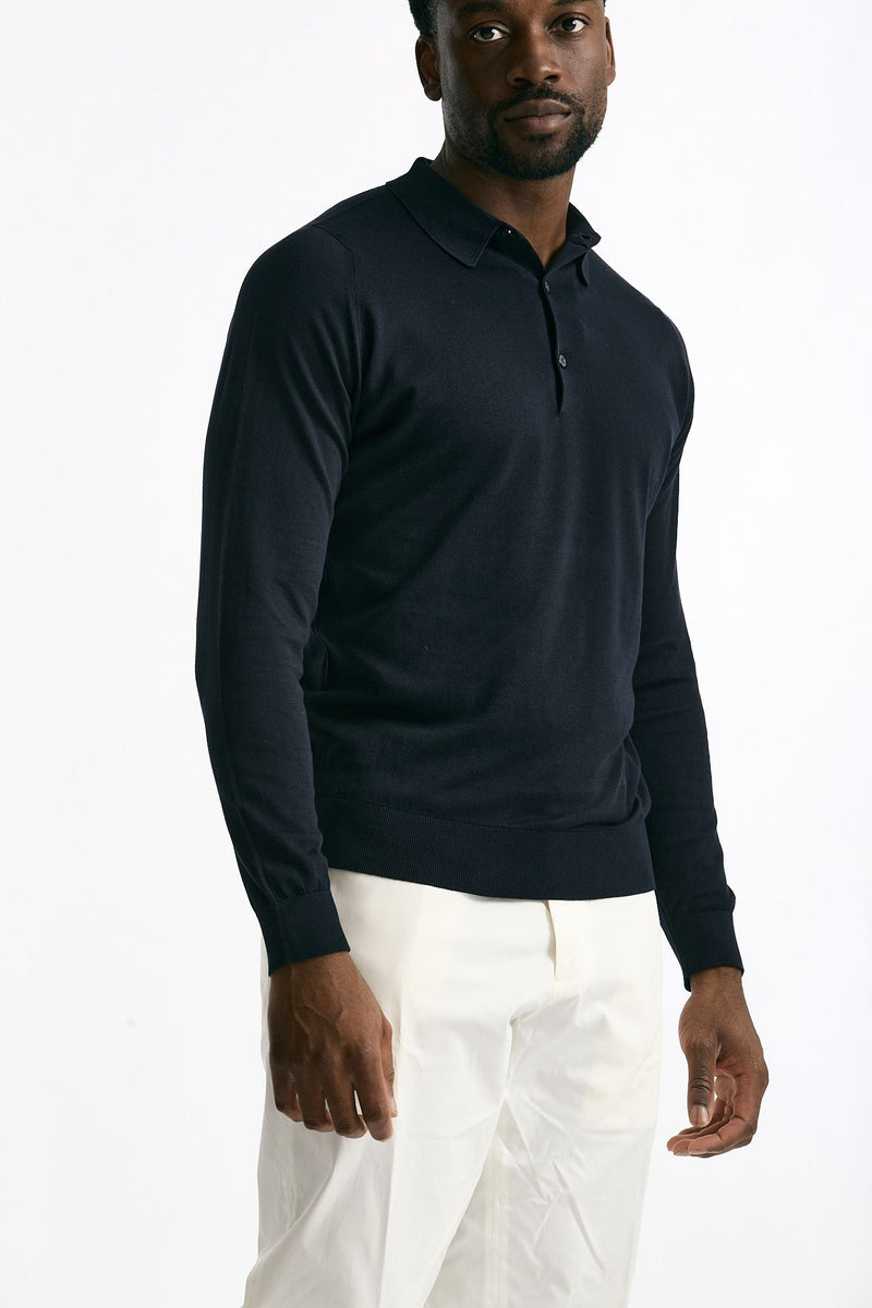 Polo BRADWELL in cotone sea island blu men John smedley - 3