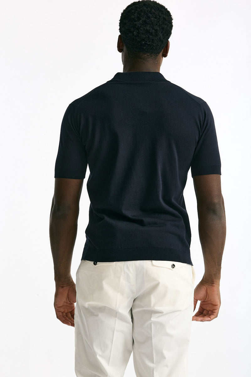 Polo ADRIAN in cotone sea island blu men John smedley - 4