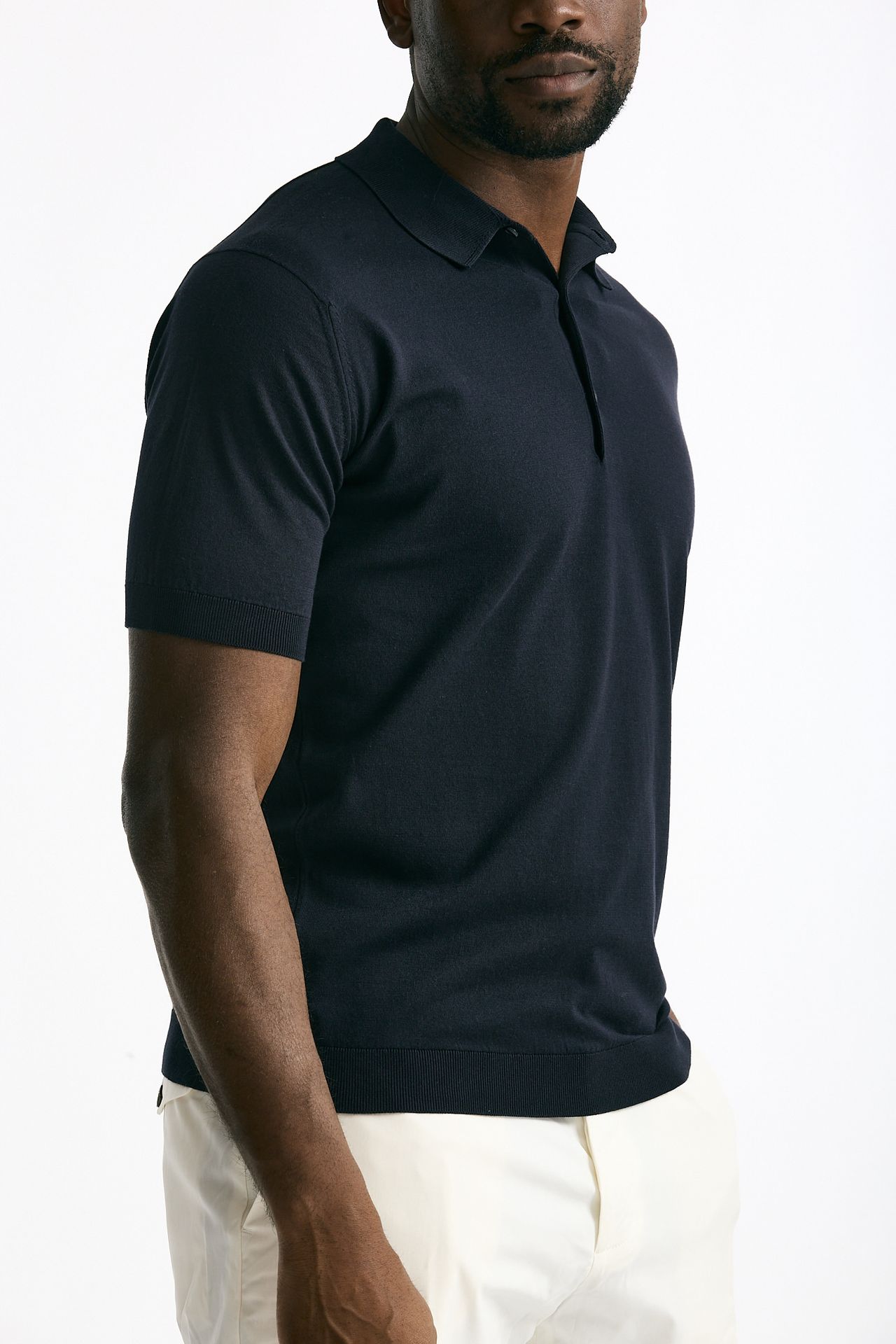 Polo ADRIAN in cotone sea island blu men John smedley - 1