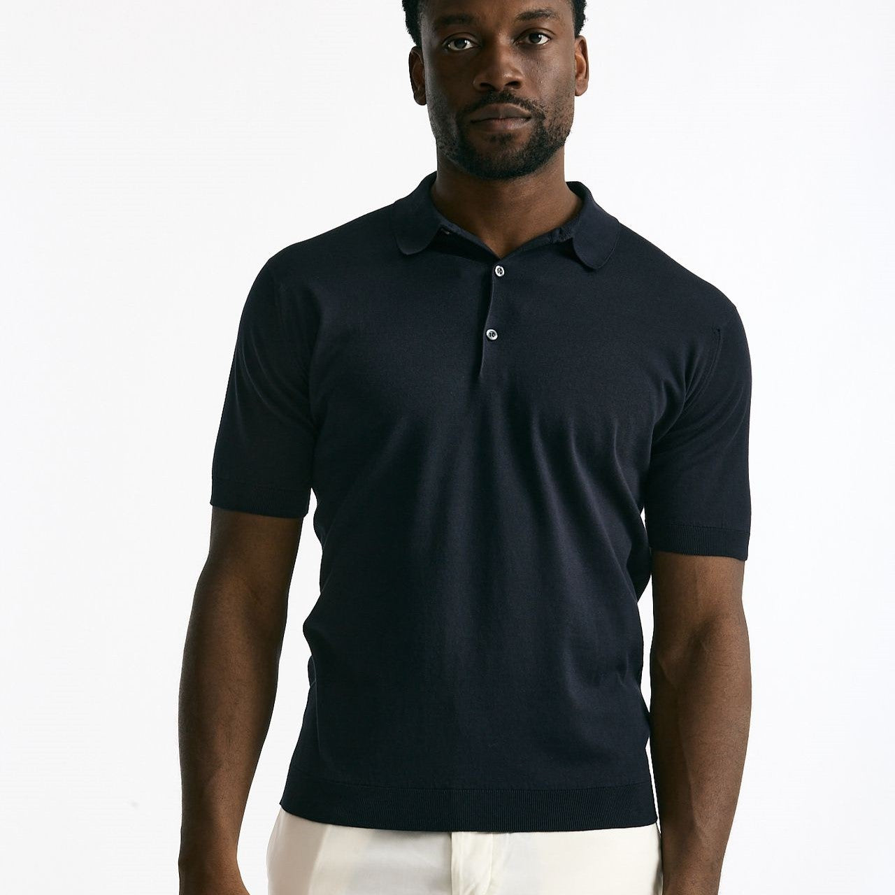 Polo ADRIAN in cotone sea island blu men John smedley - 6