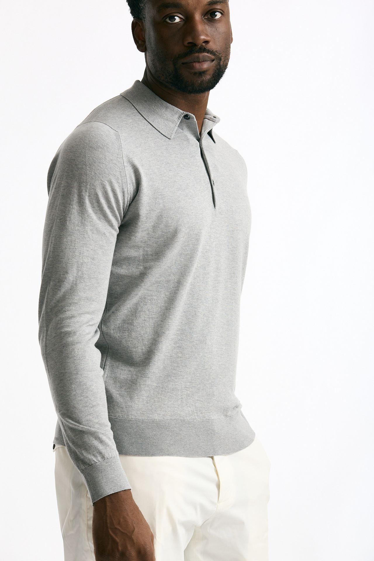 Polo BRADWELL in cotone sea island grigio men John smedley - 4