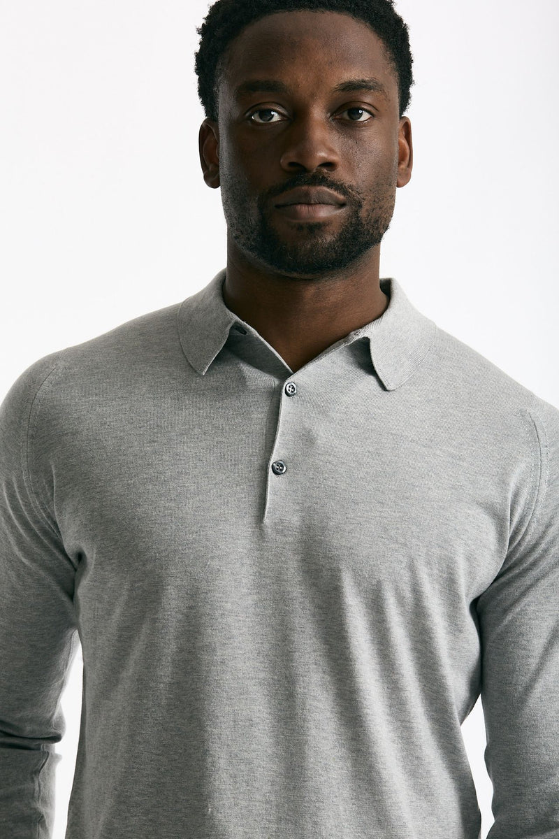 Polo BRADWELL in cotone sea island grigio men John smedley - 5