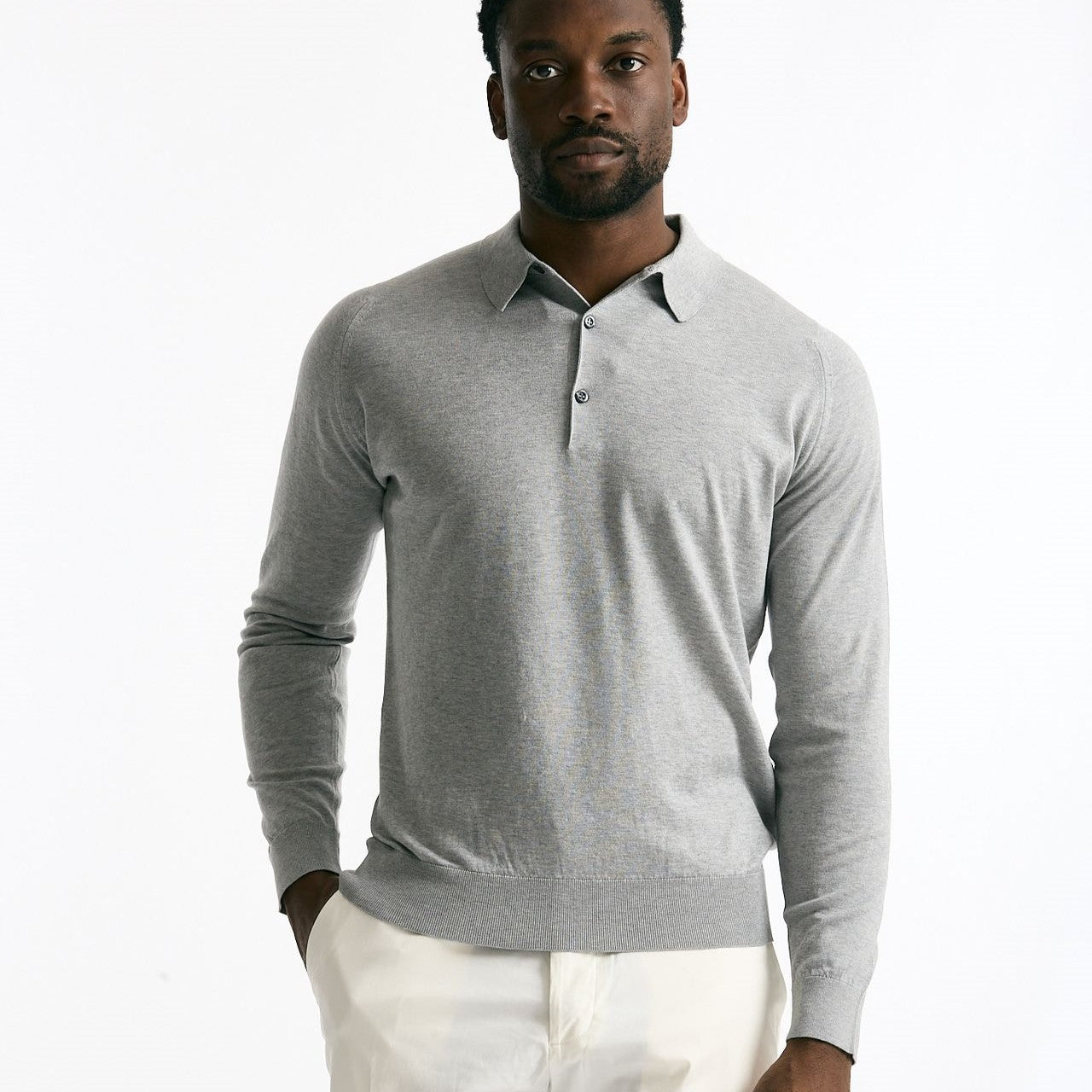 Polo BRADWELL in cotone sea island grigio men John smedley - 6