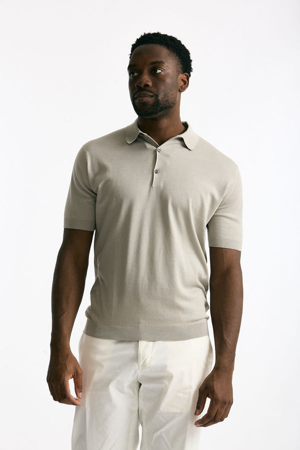 Polo ADRIAN in cotone sea island beige men John smedley
