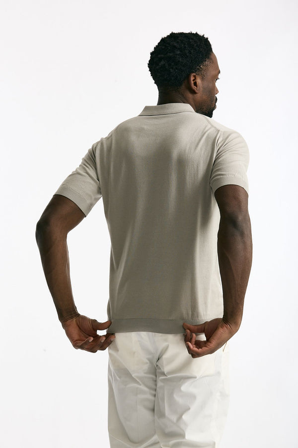 Polo ADRIAN in cotone sea island beige men John smedley