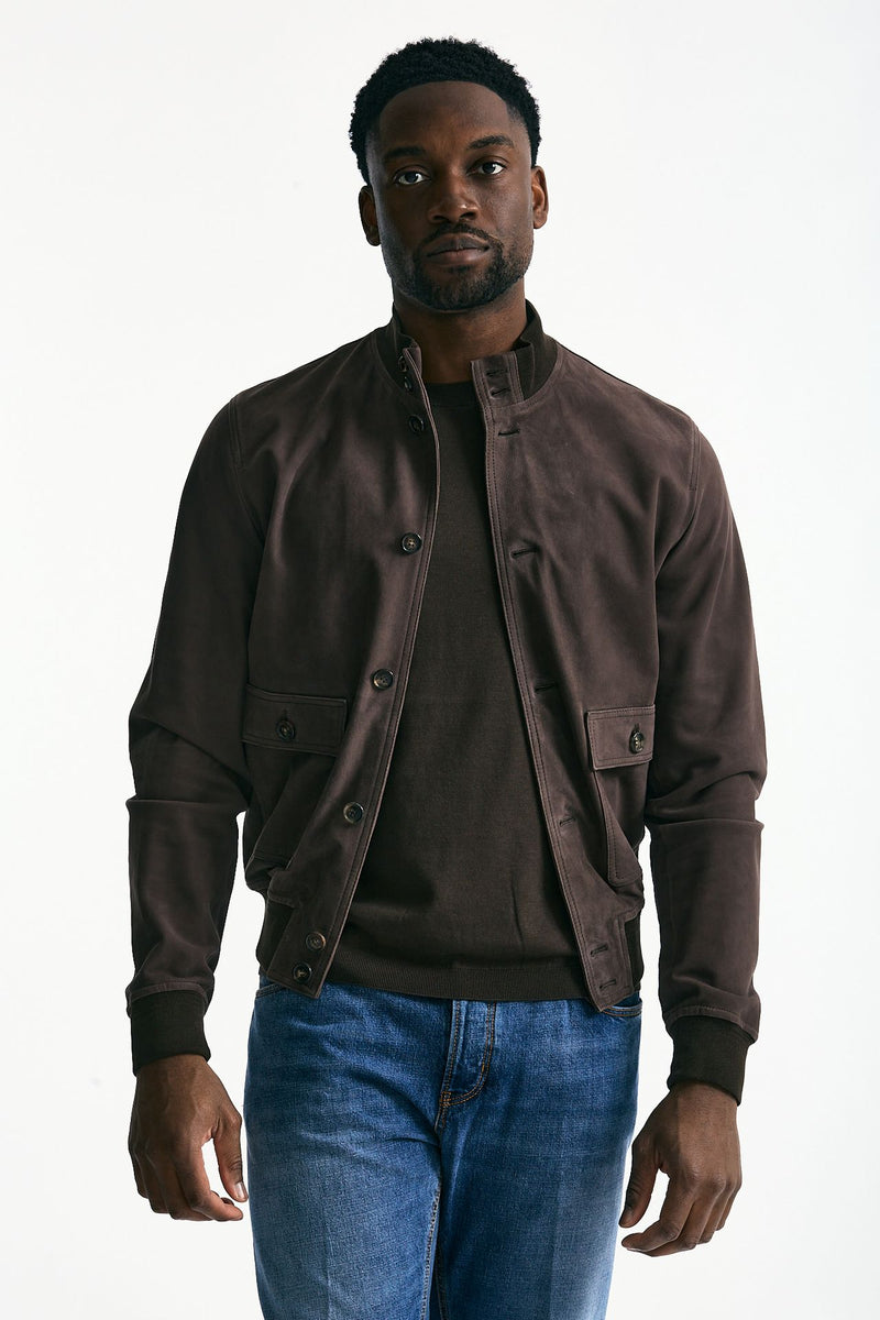 Giubbino NEW ORLEANS-SUEDE in pelle scamosciata marrone men Stewart - 1