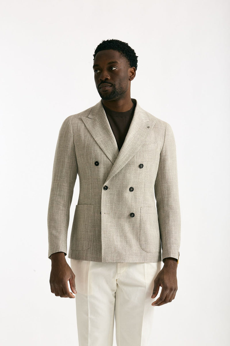 Giacca doppiopetto MONTECARLO spinato beige men Tagliatore - 6