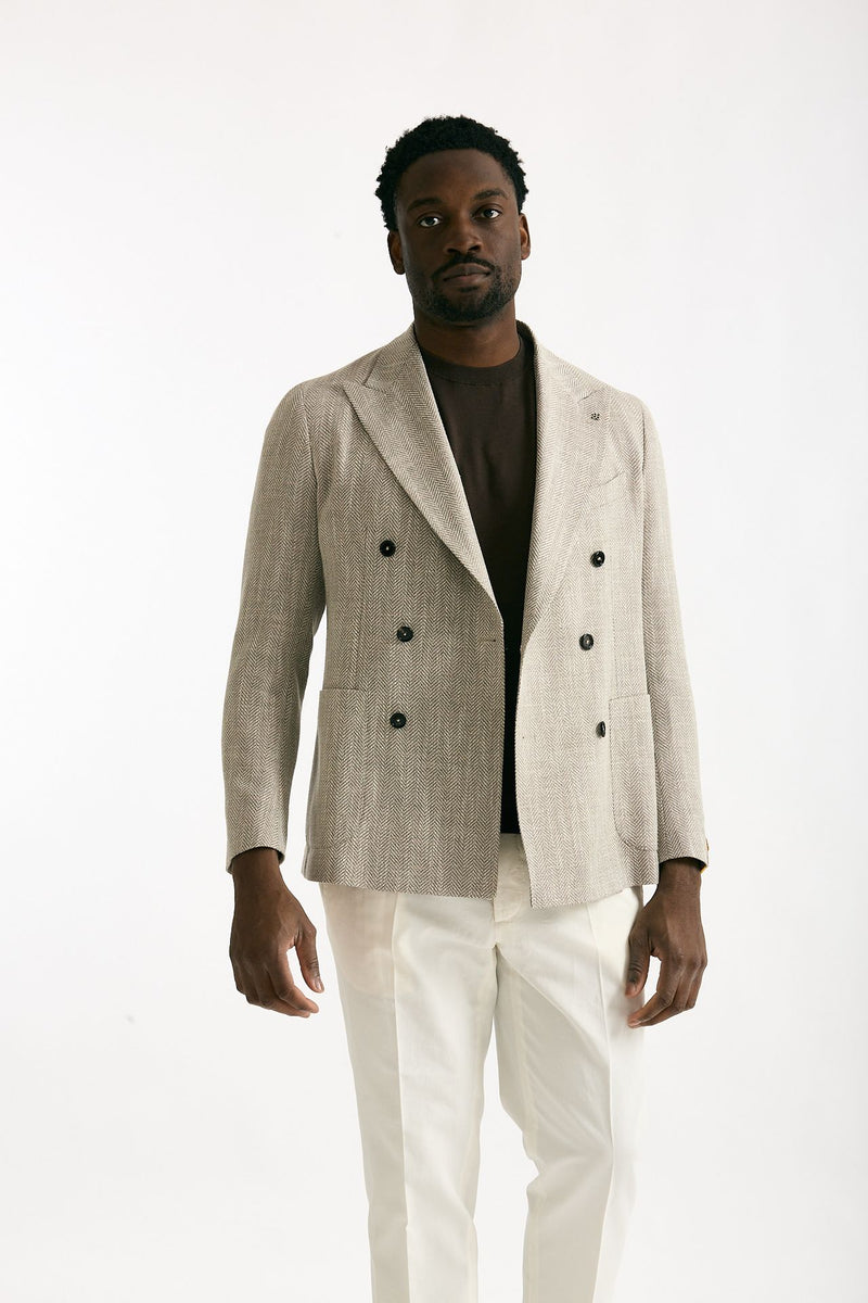Giacca doppiopetto MONTECARLO spinato beige men Tagliatore - 1