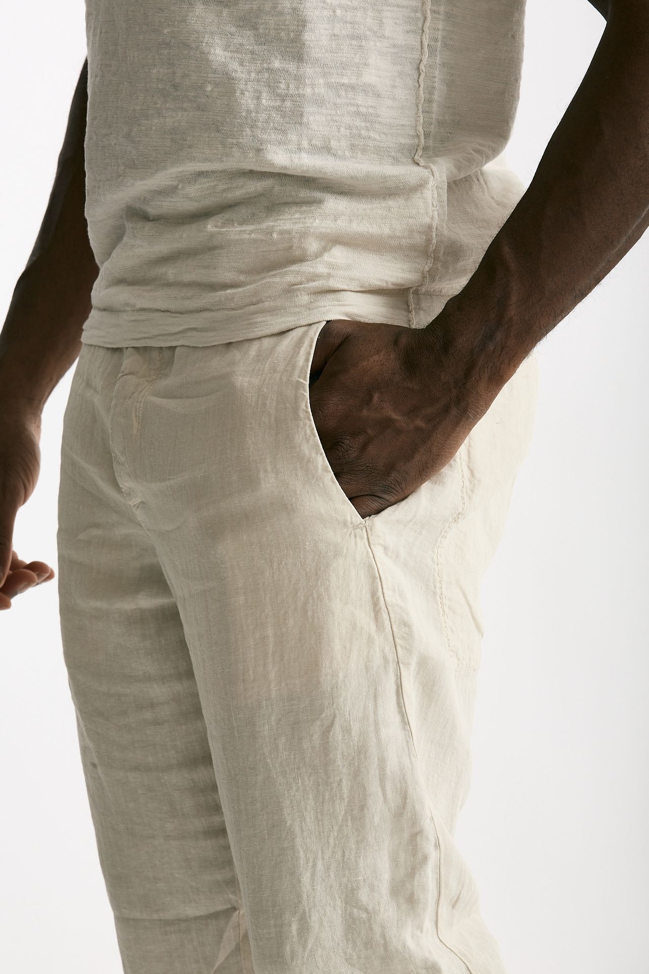 Pantalone in lino beige men Transit uomo - 6