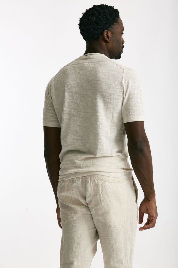 T shirt in cotone e lino beige men Transit uomo