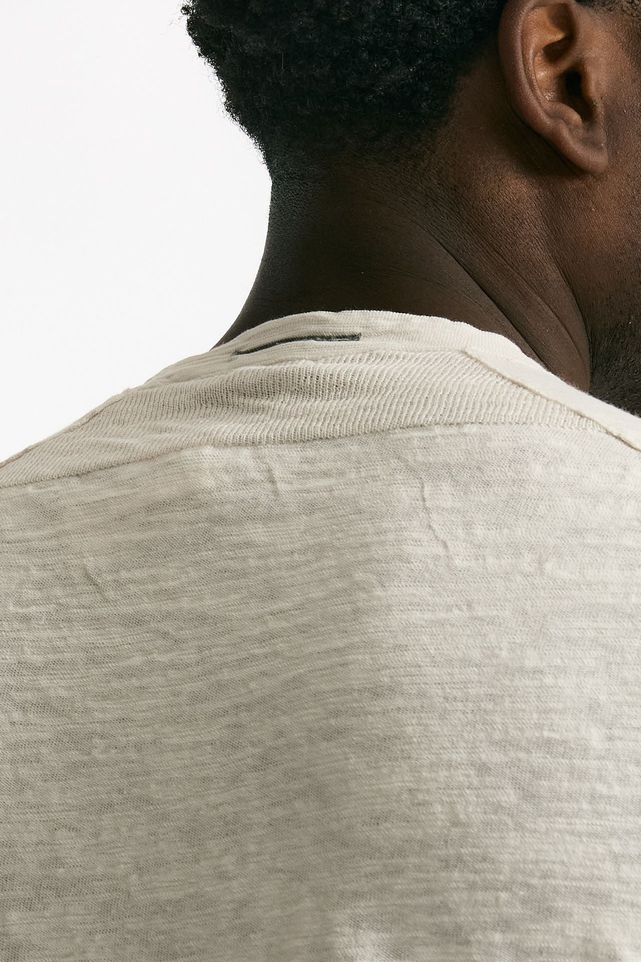 T shirt in cotone e lino beige men Transit uomo - 4