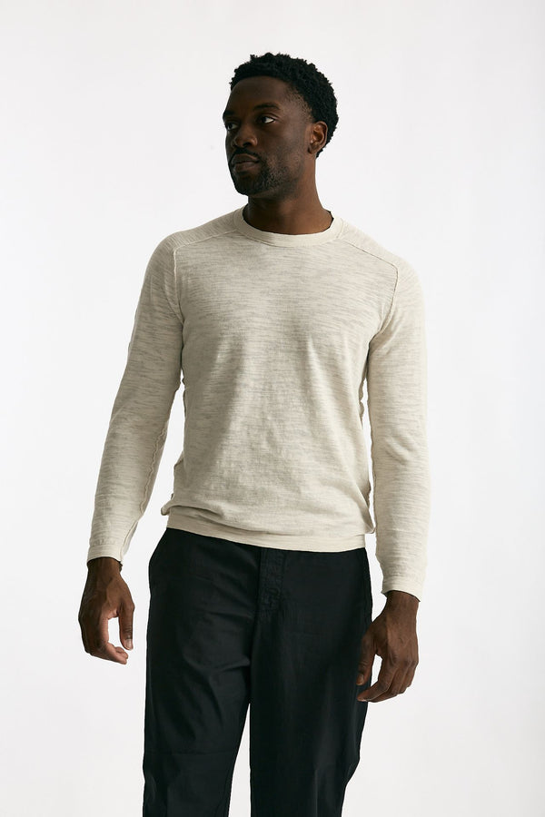 T shirt in cotone e lino beige men Transit uomo